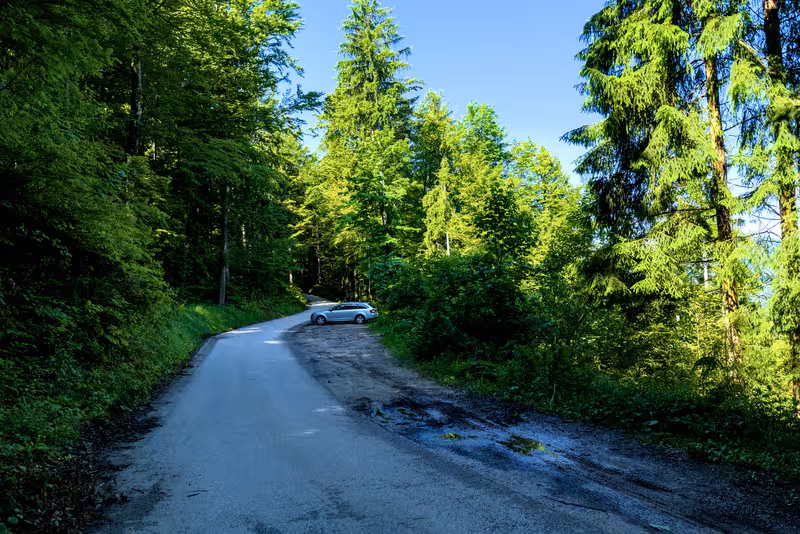 The roadside parking.