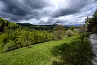 The path with the church of Saint Margaret visible in the distance.