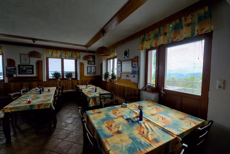 Inside the lodge.