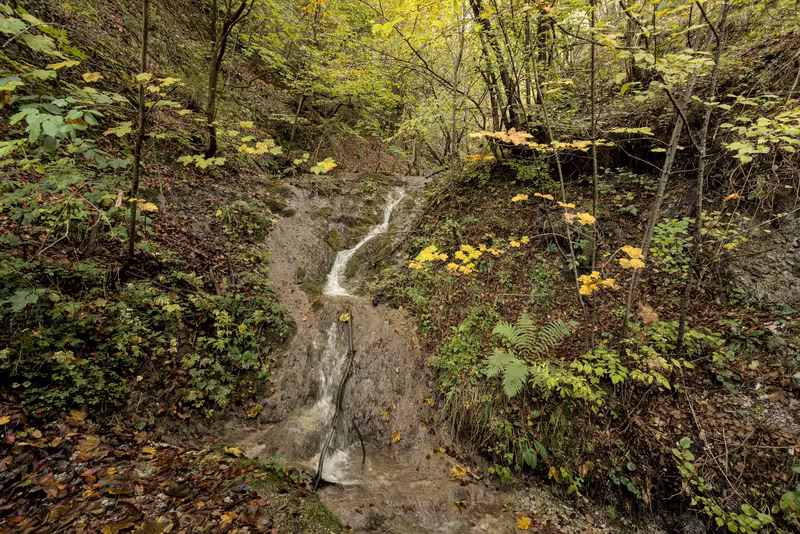 A little waterfall near the parking.
