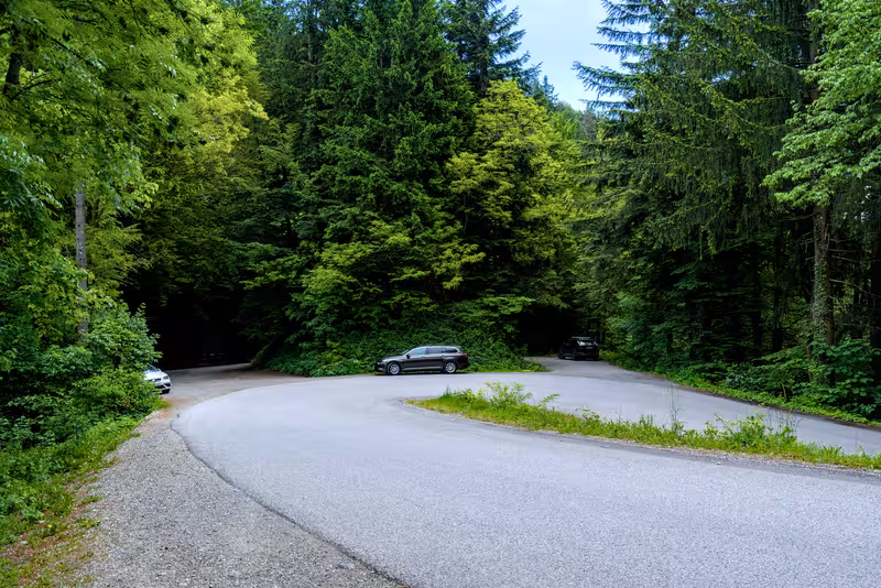 The parking area.