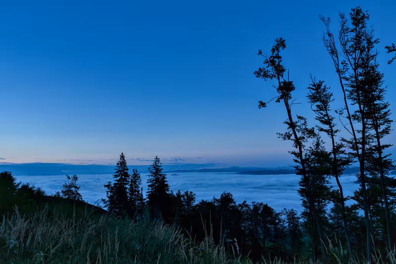 The blanket of clouds in the Ljubljana valley.